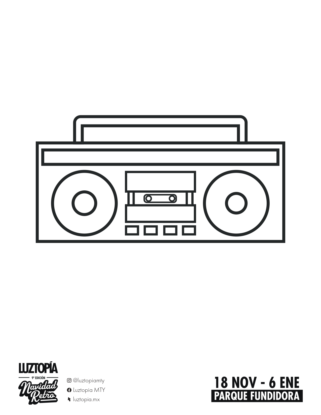 Boombox Luztopía page